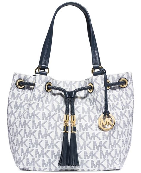 michael kors signature tote blue|michael kors large signature tote.